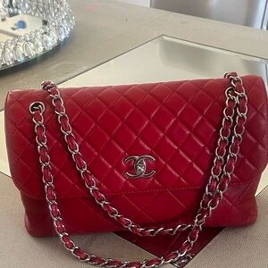 Chanel Red lambskin purse